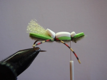 Step 14 - tie down foam and trim Step 14 - tie down foam and trim